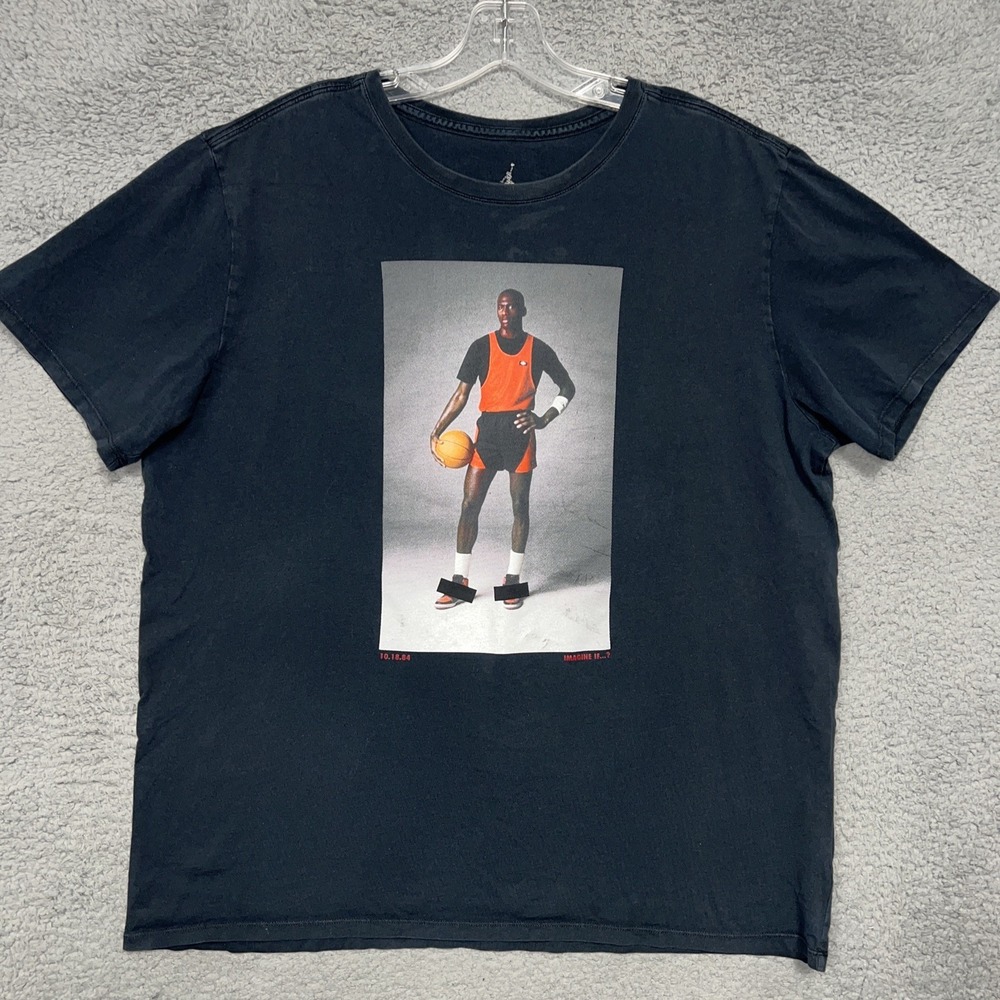 VTG Nike Air Michael Jordan 1 T Shirt Mens XL Black Imagine If I Didn't Sign Tee
